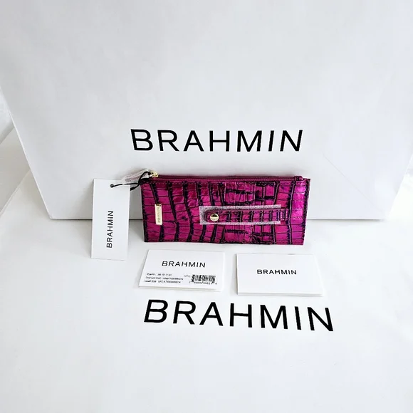 NWT Brahmin VOLTAGE VIOLET Credit Card Wallet - Picture 1 of 8